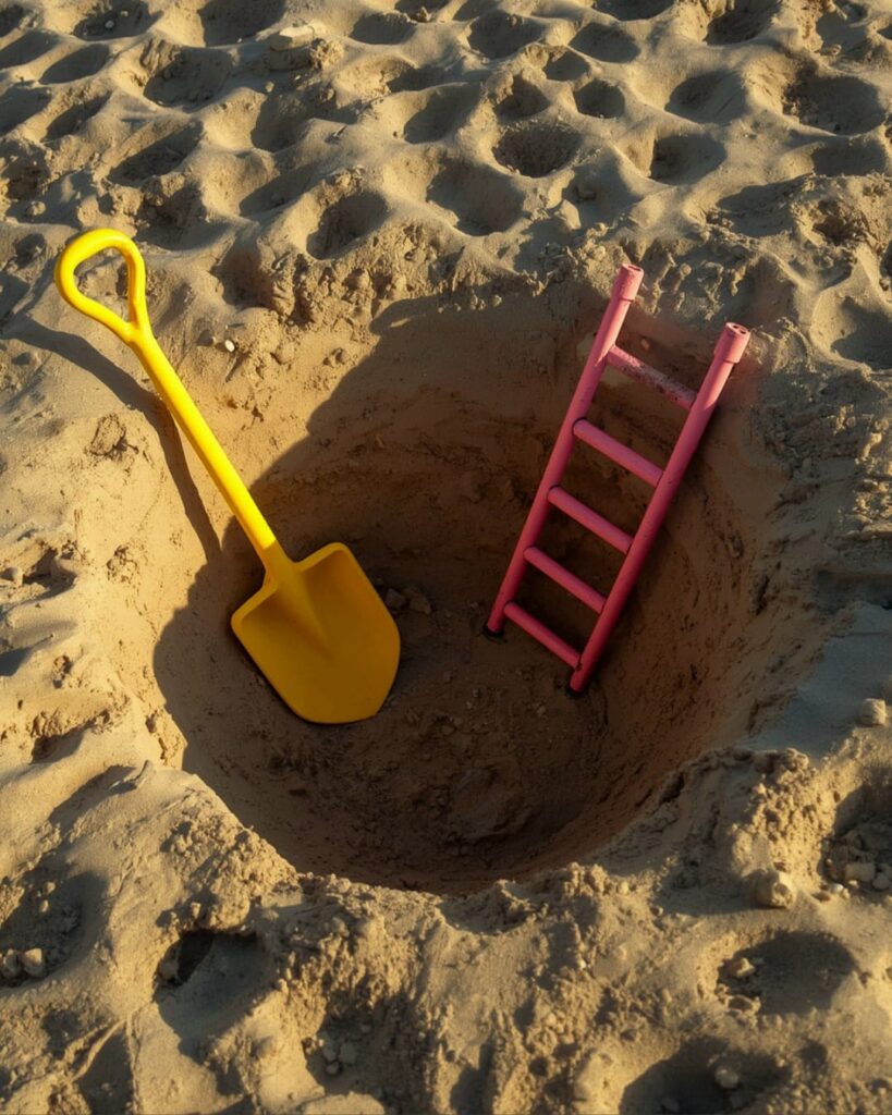 Kuil schep ladder
